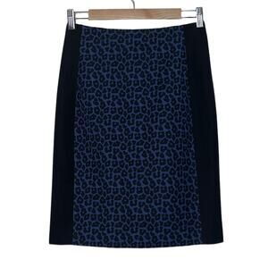 NWOT Banana Republic Black Leopard Print Pencil Skirt Stretchy women’s size 6